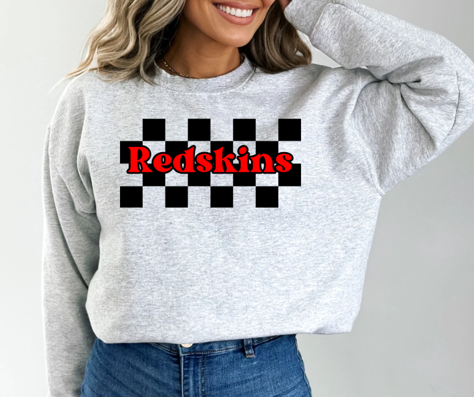 Custom School Mascot Checkered T-Shirt or Sweatshirt