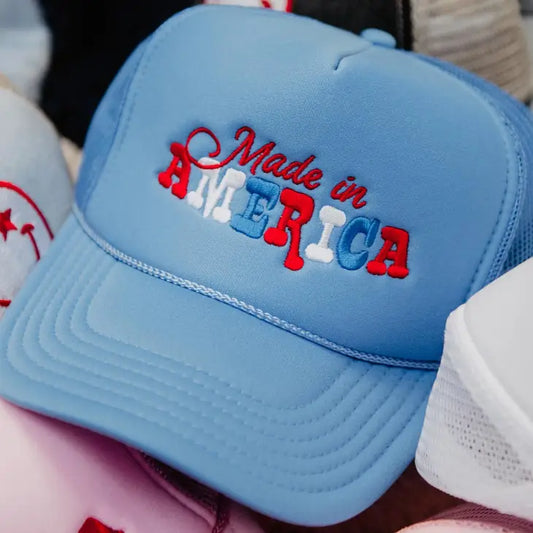 Blue Made in America Foam Trucker Hat