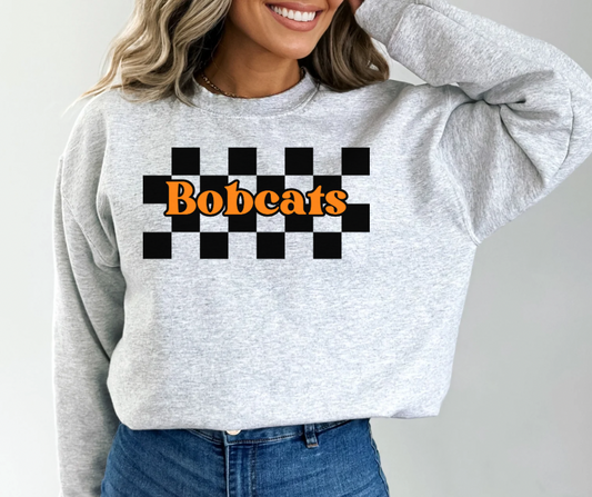 Custom School Mascot Checkered T-Shirt or Sweatshirt