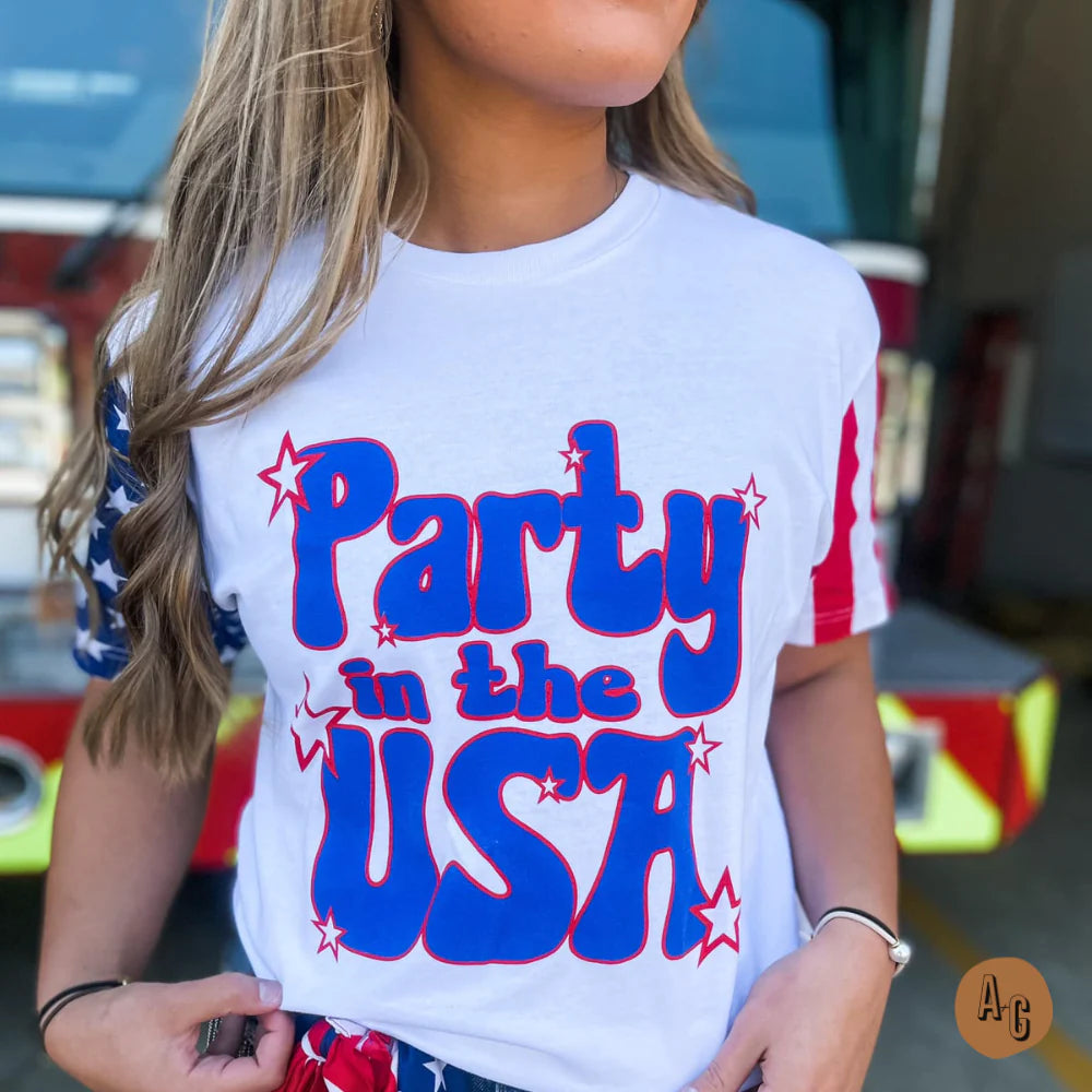 Party in the USA Stars and Stripes Tee