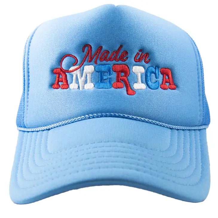 Blue Made in America Foam Trucker Hat