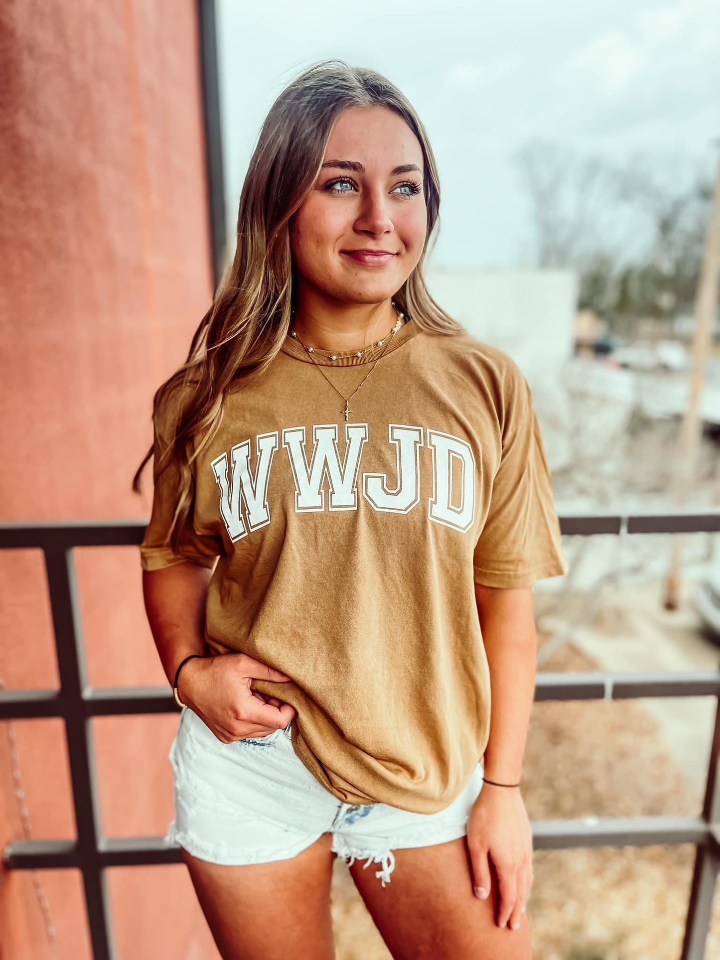 WWJD Camel Tee