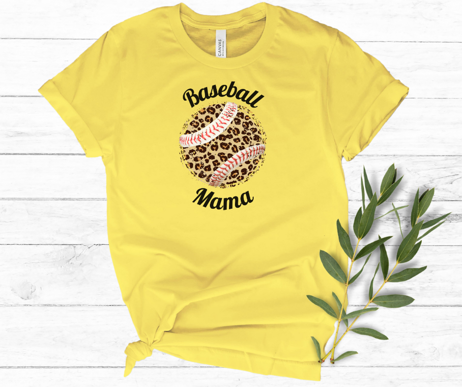 Leopard Baseball Mama Short Sleeve Tee