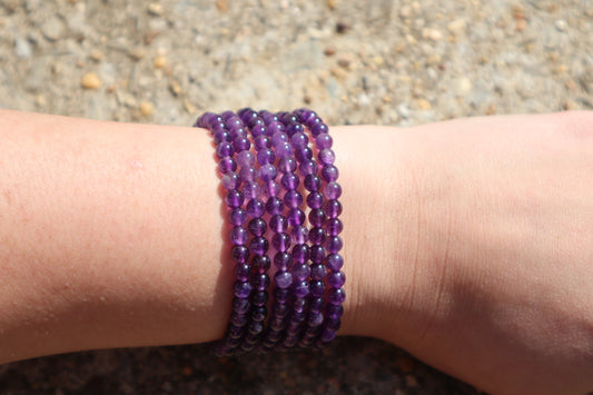 Dainty Amethyst Bracelet 3-4mm