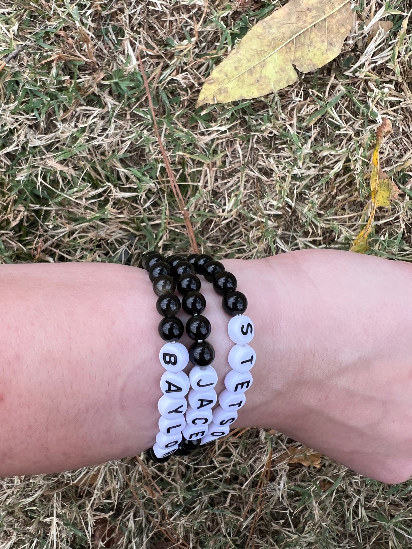 Custom Black Obsidian Bracelet